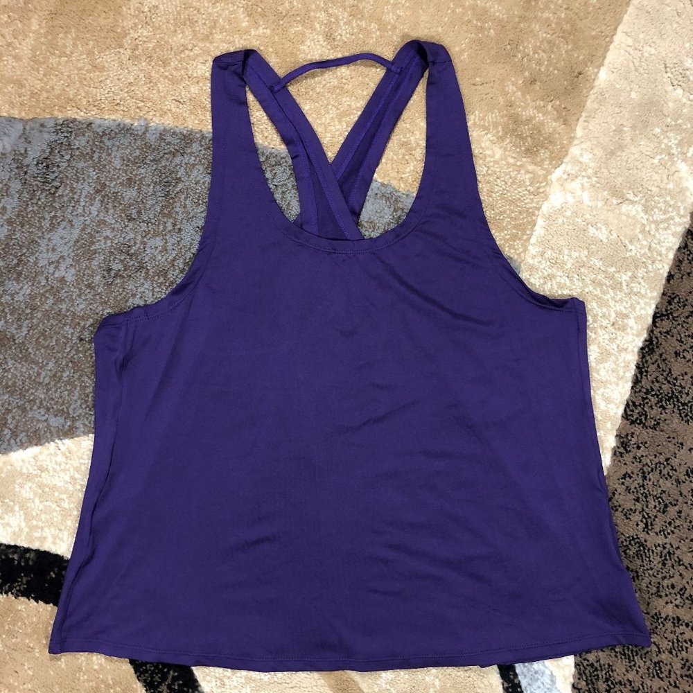 Women’s Purple Workout Tank Top, Size Large
